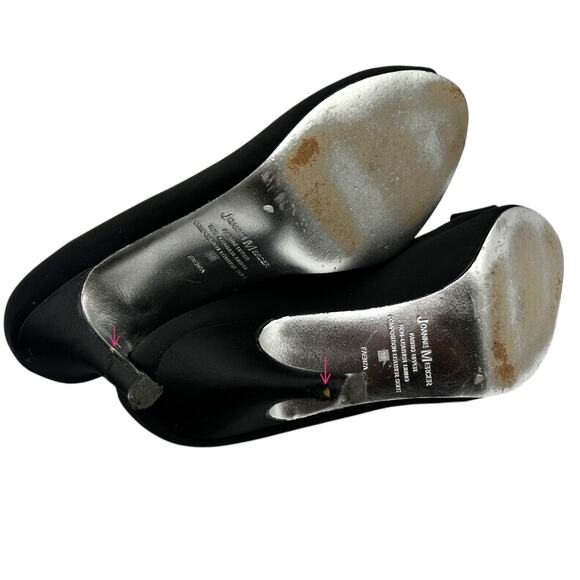 Joanne Mercer Women's Black Peep Toe Stilettoe Heel Pumps Size 10 - Picture 9 of 14